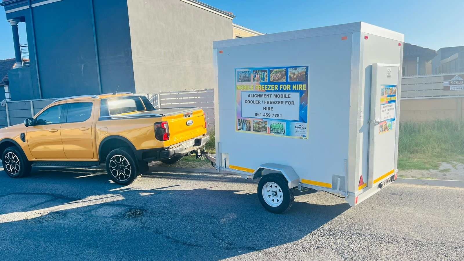 Alignment mobile freezer trailer for hire in Cape Town